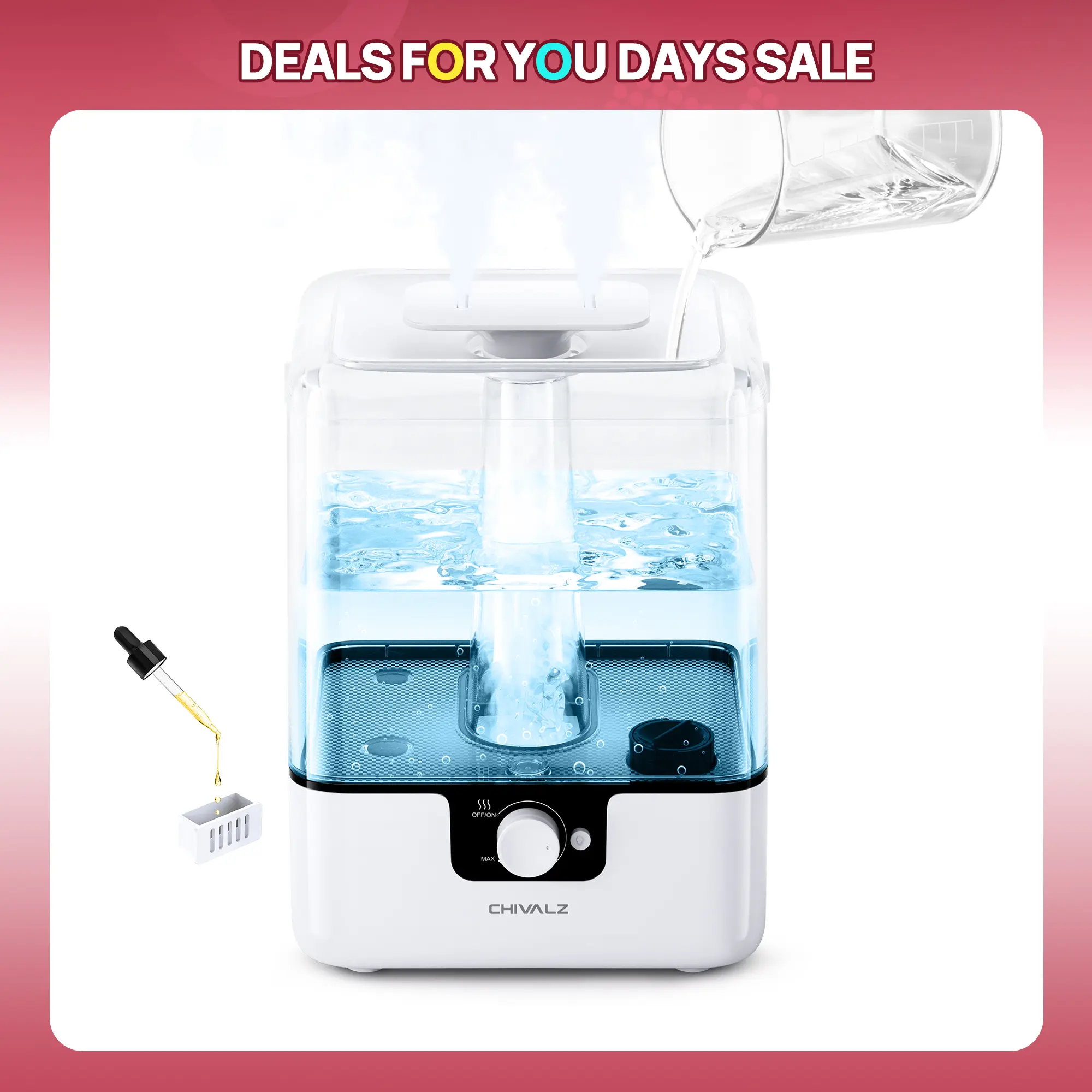 Chivalz 2-in-1 Aroma Humidifier & Air Purifier (4L/6L), Top-Fill Design, Remote Control, Cool Mist, 360° Diffuser Nozzle, Filter Set, Calming Mini Humidifier for Bedroom, Household Appliances, Diffuser Nozzle Humidifier, #DealsForYouDays