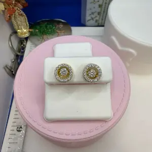 925 sterling silver studs screw back high quality cubic zirconia stones Italian silver ((aretes pegaditos de plata Italiana  Alta calidad piedras finas de zirconia son elegantes