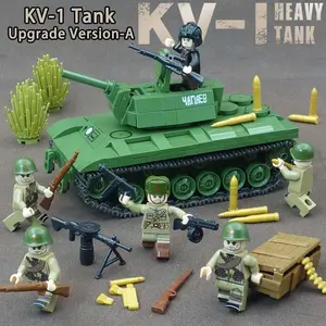 KV-1 Heavy Tank Building Block Set, MOC Military Building Blocks WWII Military Tank Armored Vehicle Assembly Model, Made of High-Quality ABS Material