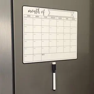 Magnetic Refrigerator Calendar Set with Magnetic Blackboard Pen, Erasable Weekly and Monthly Format, Perfect for Home Office Kitchen Organization, Fridge Calendar Magnetic