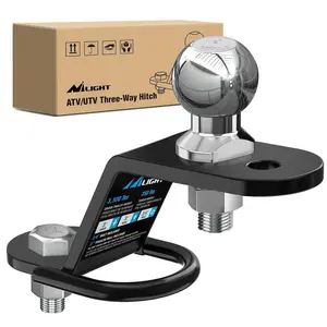 Nilight ATV/UTV Three-Way Hitch with 2 Inch Ball 3500lbs 3 Trailer Hitch Ball Mount Lawn Mover Hitch ATV UTV Trailer Hitch Adapter 3Inch Drop/Rise 3 Mounting Options