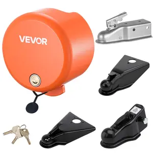 VEVOR Trailer Lock, Fits 1-7/8, 2 & 2-5/16-Inch Straight Tongue Ball Couplers, Heavy Duty Hitch Lock with 4 Keys Secures Security Chains, Anti-Theft RV Trailer Locks for RV, Trailer, Boat
