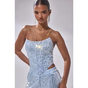 LILA EMBELLISHED SATIN CORSET