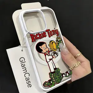Cartoon Money Phone Case， Retro Character Style for iPhone 17 16 15 14 13 12 11 Plus Pro Max， Unique Gift.