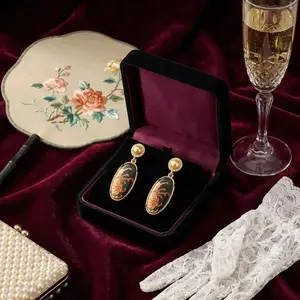 French Royal Style Plant & Floral Design Light Luxury Stud Earrings