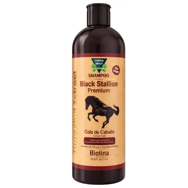 Green Royalty Black Stallion 32oz Micellar Water Shampoo Pack (US) for Adults - Keratin+Biotin Cleanser, Alcohol-Free, Ammonia-Free, Anti-Hair Loss, Hydrating, Vitamin B12-Infused, Shiny Results for All Hair Types, Liquid, 1074G, 24-Month Shelf Life, Mois