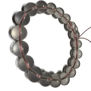 Clear Rose Q. Bracelet - Simple Design with Clear Rose Beads and Red String Decoration