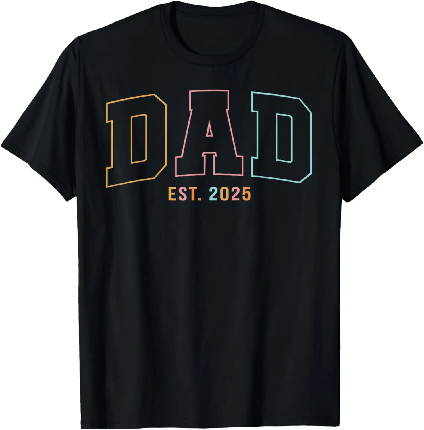 100% Cotton Promoted To Dad Est 2025 Daddy To Be Gifts First Time Dad T-Shirt