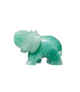 New Moon Beginnings Green Aventurine Elephant Decor - Nature Ornament for Home Decor