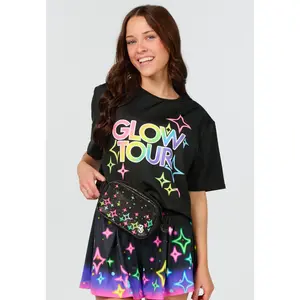Neon Sparkles Crop Tee - Deep South Glow Tour