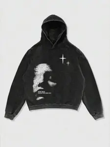 Men's Loose Fit Long Sleeve Hoodie, Casual Star Pattern Print Sweatshirt, Spring & Fall Fashion, Daily Wear, All Seasons, Menswear
