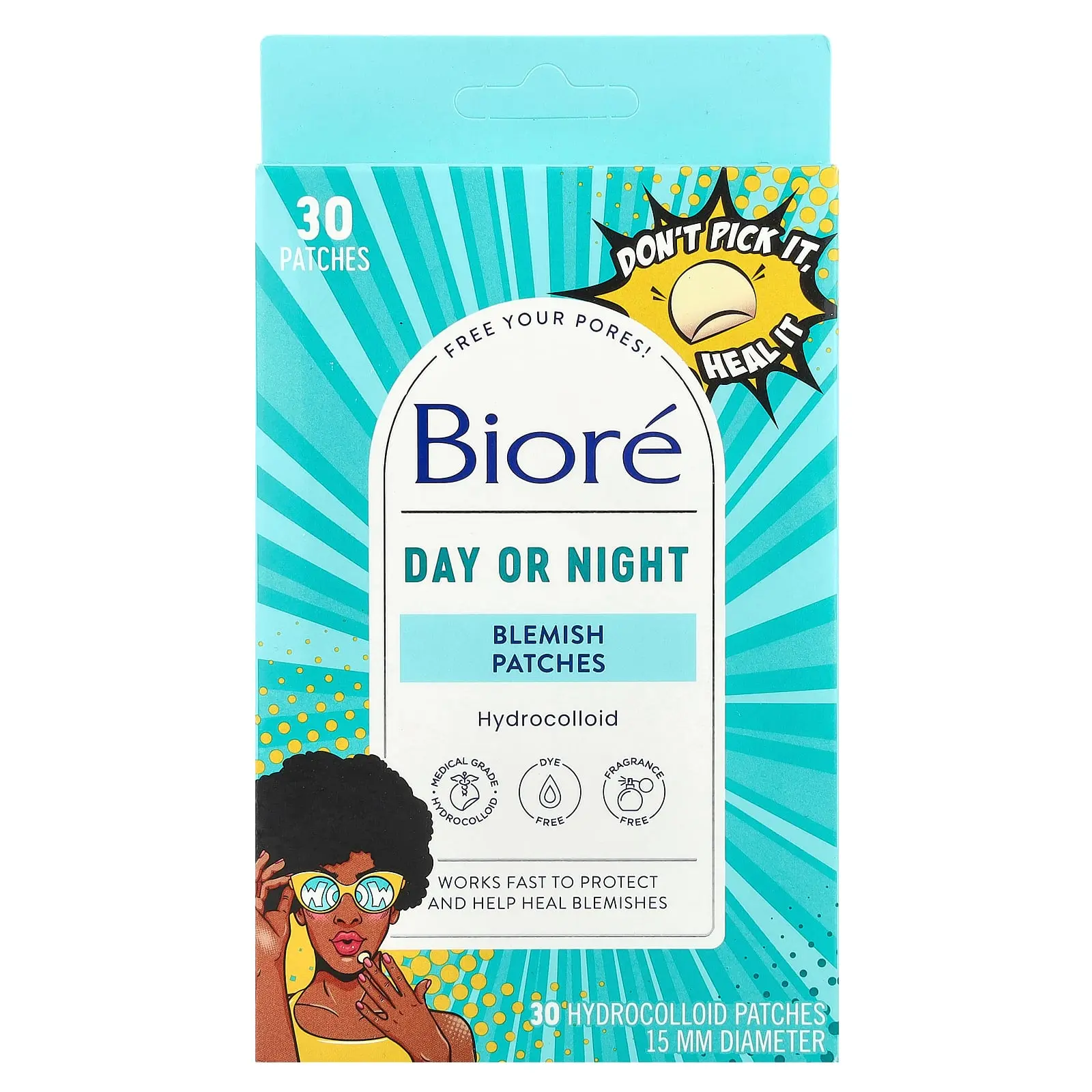 Biore Day or Night Blemish Patches, 30 Hydrocolloid Patches | HSA/FSA Eligible