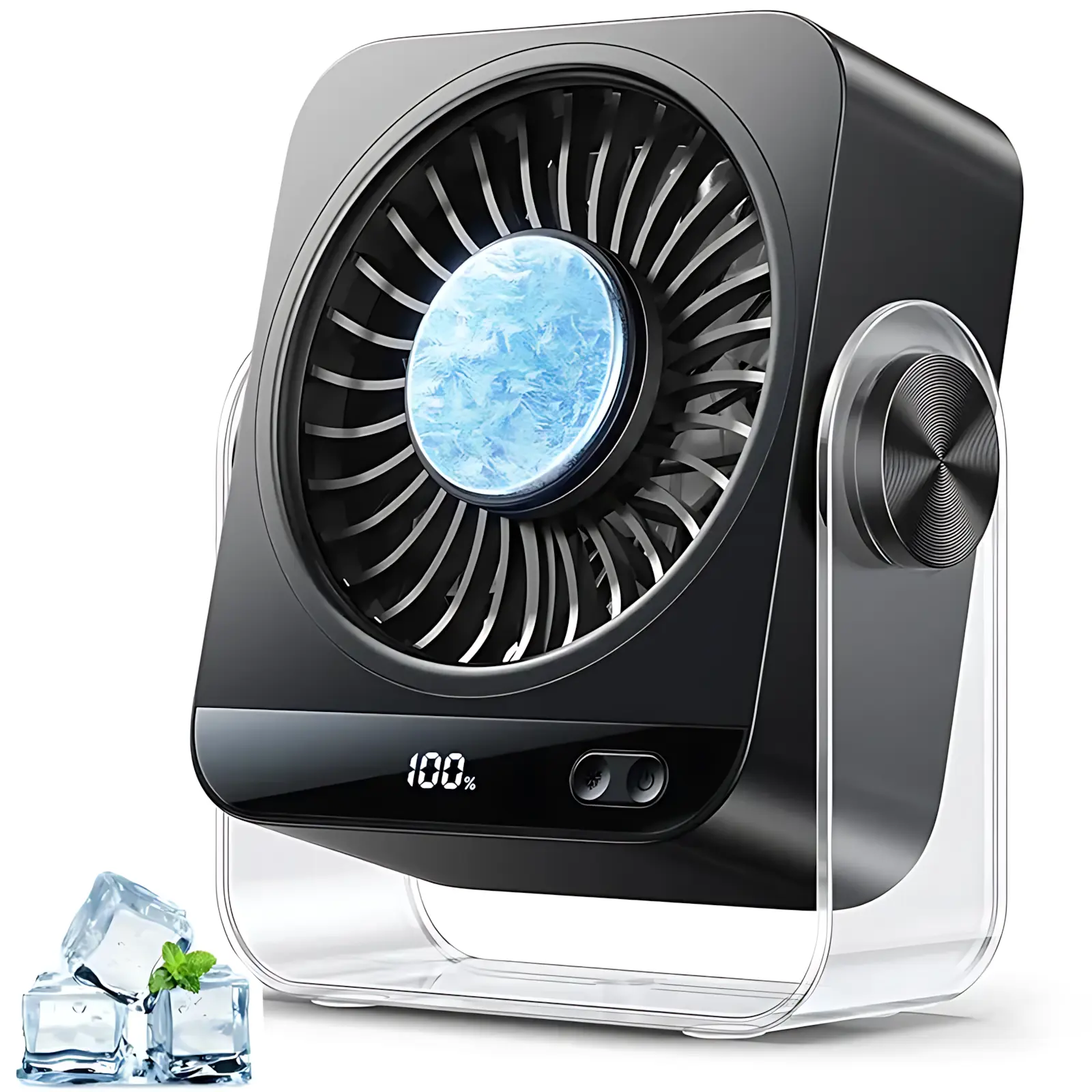 9000RPM Turbo Cooling Fan – Rechargeable USB Desk Fan with 199 Speed Control, 5000mAh Battery, Smart Digital Display & Ultra Quiet Airflow. Portable Personal Fan for Office, Bedroom, Dorm, Travel, Camping & Summer Essentials