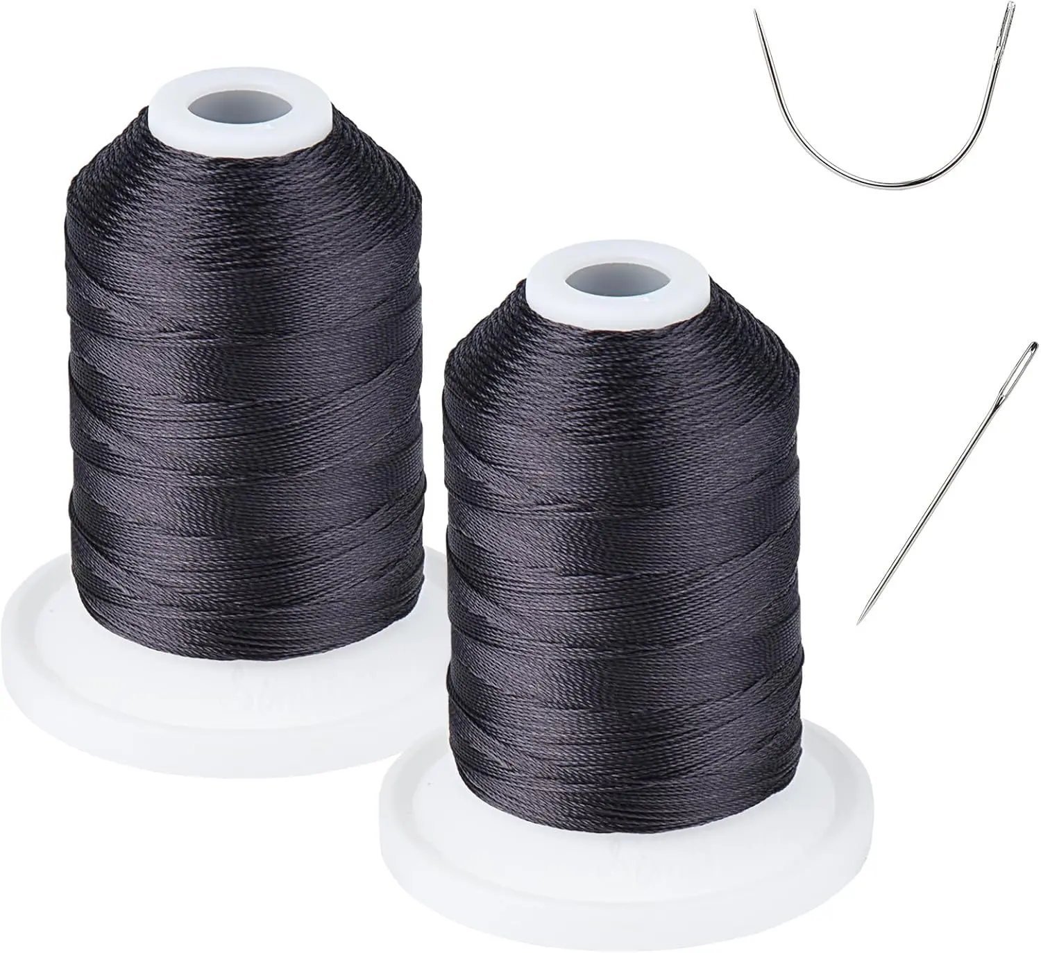100% Polyester Heavy Duty Bonded Thread - Tex 90 (69/12wt), 2 Spools (250 yd per spool), NP-Black, Outdoor UV Resistant, No Joint, Improved Resistance to Strength Loss, for Hand or Most Sewing Machines, Sewing and Repairing