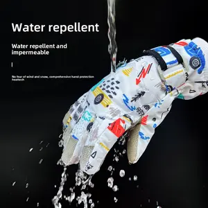 Children's ski gloves, winter warm gloves, men's and women's touch screen velvet windproof and waterproof cross-border cycling gloves