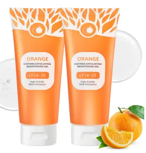 2 Pcs Orange Exfoliating Gel, Moisturizer Face Body Scrub Gel All Types Skin (200ml/7oz)