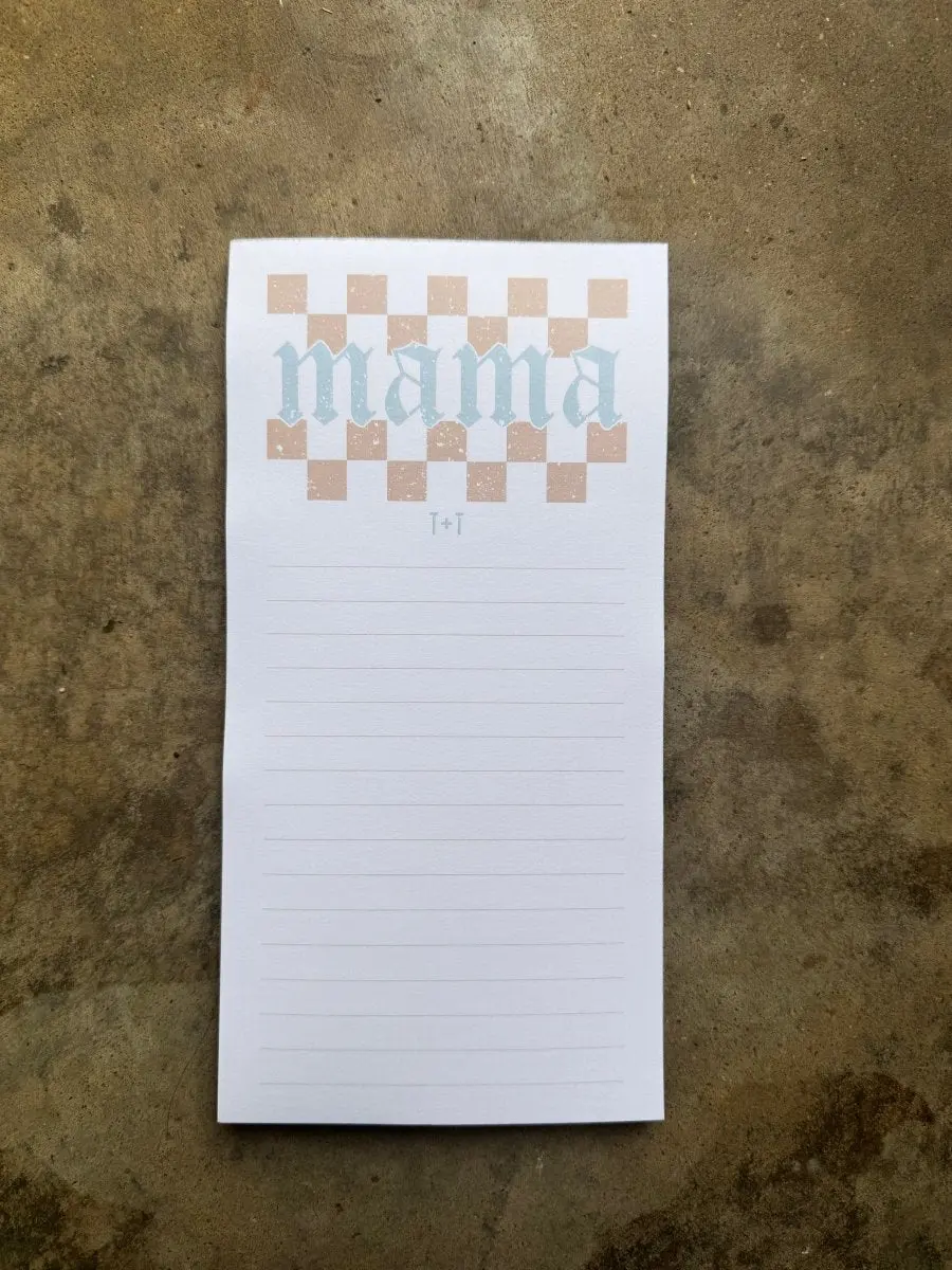 Mama Checkered White Notepad