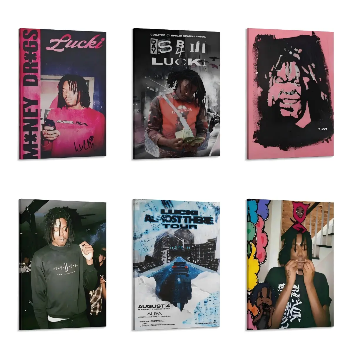 Lucki Roster & Lucki Flawless Like Me Poster - Matte Vertical Rapper Wall Art - Rap Album Poster for Freestyle Fans