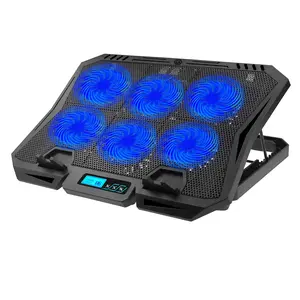Laptop Cooler with 7-Level Adjustable Fan Stand and Display Screen Base