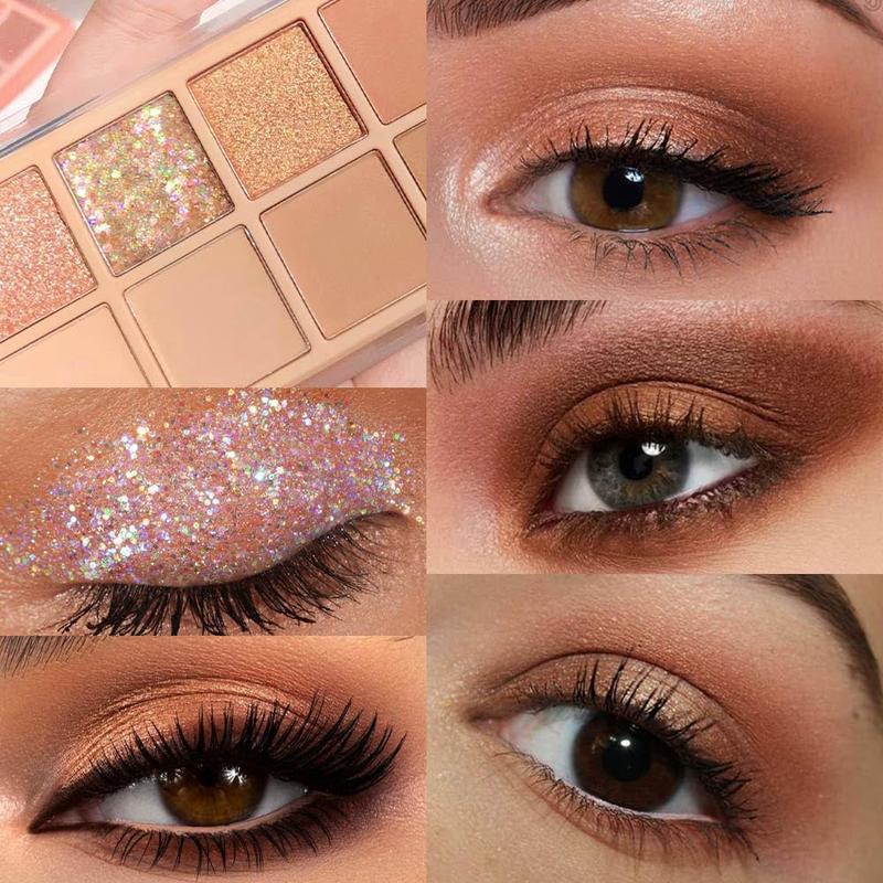 "10-Color Rose Gold Brown Eyeshadow Palette: Natural, Pigmented, Waterproof & Beginner-Friendly"