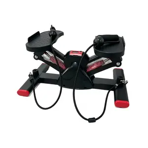 A hydraulic mini step machine with LCD display and resistance bands, a portable and space-saving low-impact aerobic exercise step machine, suitable for home fitness equipment.