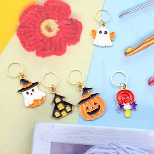 5PCS Knitting Tools, Stitch Markers, Pumpkin & Ghost Style, Handmade DIY Knitting Supplies, Stitch Markers, Yarn Knitting Supplies, Essential for Beginners, Needle Supplies, Yarn Knitting Tools, Handmade DIY Knitting