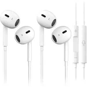 2 Pack Wired Headphones for  Earbuds Built-in Microphone & Volume Control Nosie Reduction Headsets Compatible with  14/13/12/11/Plus/Pro/Pro Max/mini/XS/XS Max/X/XR/SE/8/8 Plus/7/7 Plus