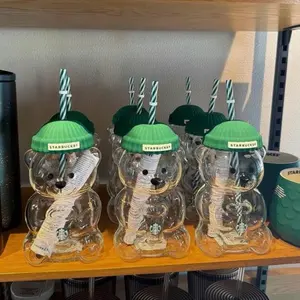 Starbucks New Bear Glass 20oz Cold Cup Holiday Bearista Tumbler viral bearista cold cup