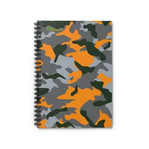 Hard Cover Lined Journal Notebook  - Camou Orange notebook Ruled Line, 6x8 inches with 118 pages for Work, School, Home, Daily Planner,