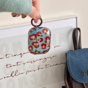 Vintage Style Leopard Pattern Earphone Case with Keychain, Earphone Protective Cover, Earphone Accessories Compatible with AirPods, Audio, Headphones Protection
