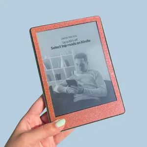 Peach Glitter Kindle Skin- Glittery Peach Kindle Decal, Kindle Paperwhite Glitter Skin, Pink Holographic Kindle Skin, Sparkly Kindle Decal