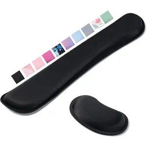 Ergonomic Keyboard Wrist Rest Superfine Fabric and Gel Memory Foam Wrist Pad for Computer Keyboard for Easy Typing & Pain Relief, Suitable for Office Family Outdoor Black