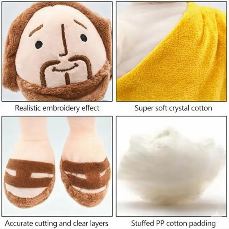 Jesus Plush Toy, Pack of 4, 10 inch, Huggable Stuffed Pillow, Religious Plushie Gift, Durable Soft Fluffy 10-inch Jesus Stuffy, Savior Toy for Kids, Christian Baptism Gifts, Church & Sunday School, Birthday & Religious Gift, Stuffed Toys for Kids