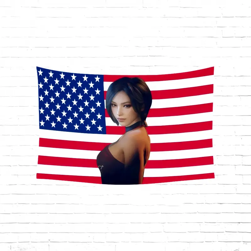 Ada Wang Peach Americana Artistic Colorful Velvet Tapestry - 60x40in American Flag Design, Decorative Hand-Washable Home Decor, Adult Bedroom Accessory, Dorm Background Cloth, Birthday Gift Option