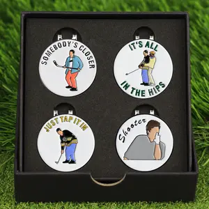 4 pack Golf Ball Markers with Hat Clip Box Set - Funny Golf Gifts Golf Accessories for Men and Women Golfers，Great Golf Gift For Father's Day