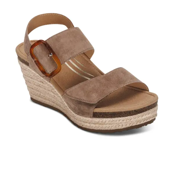 Aetrex Women's Ashley Espadrille Wedge Taupe Aetrex Women's Ashley Espadrille Wedge Taupe
