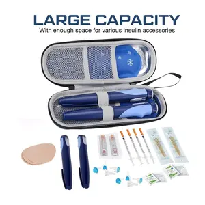 Insulated Travel Insulin Cooler Bag with Ice Pack, Refrigerated Medicine Cooler, Zippered Thermal Storage Box for Diabetes Management, Portable Cooling Case