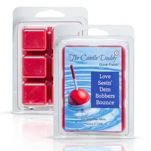 The Candle Daddy's Gone Fishin' -Love Seein' Dem Bobbers Bounce - Ripe Melons Scented Melt- Maximum Scent Wax Cubes/Melts- 1 Pack -2 Ounces- 6 Cubes