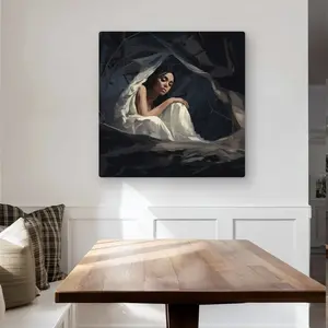 212 MAIN Aluminium Cocooned Metal Print Wall Art (MWW C1MP3232G90UBA), 32x32 in Beige Light Photo Display, Elegant Artwork for Home Room Decoration