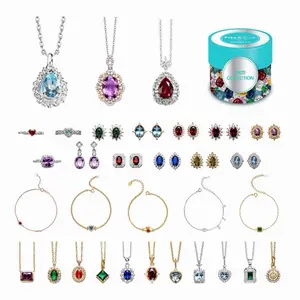 Fizz and Rizz Bath bomb 925 Sterling Silver Jewelry Box with Random Necklace Earrings Bracelet Adjustable Ring Cute Surprise Fun Gift for Graduation, Birthday, Anniversary with Fizz Bomb Reveal