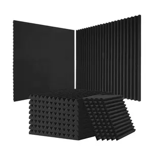 VEVOR Acoustic Foam Panels, 80 Pack 12 x 12 x 1 inches, High Density Soundproof Wall Panels,Acoustic Panels,Sound Dampening Absorbing Panels for Studio Wall and Ceiling,Black