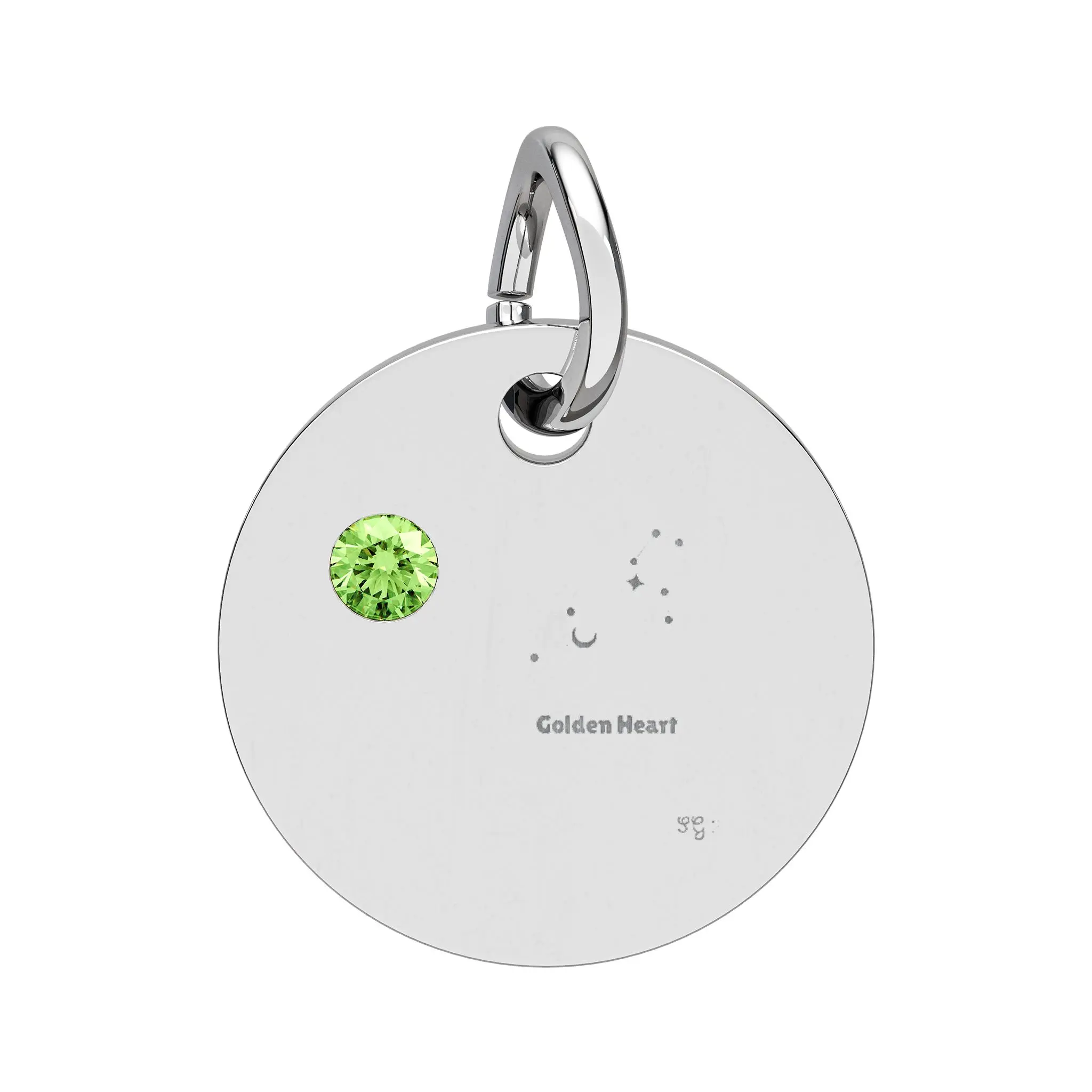 Leo Peridot Birthstone Circle Charm pendant |Premium collection