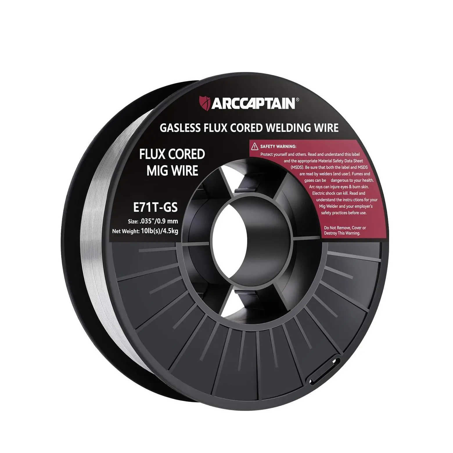 ARCCAPTAIN 030"/035" Choice Flux Core Wire - 10Lbs(4.5KG), Low Splatter, High Feedability, Self-Shielding Power, Great Welding Performance, Mild Carbon Steel, Gasless, Mig Welding Machine Compatible, Outdoor Use, Tool Upgrade