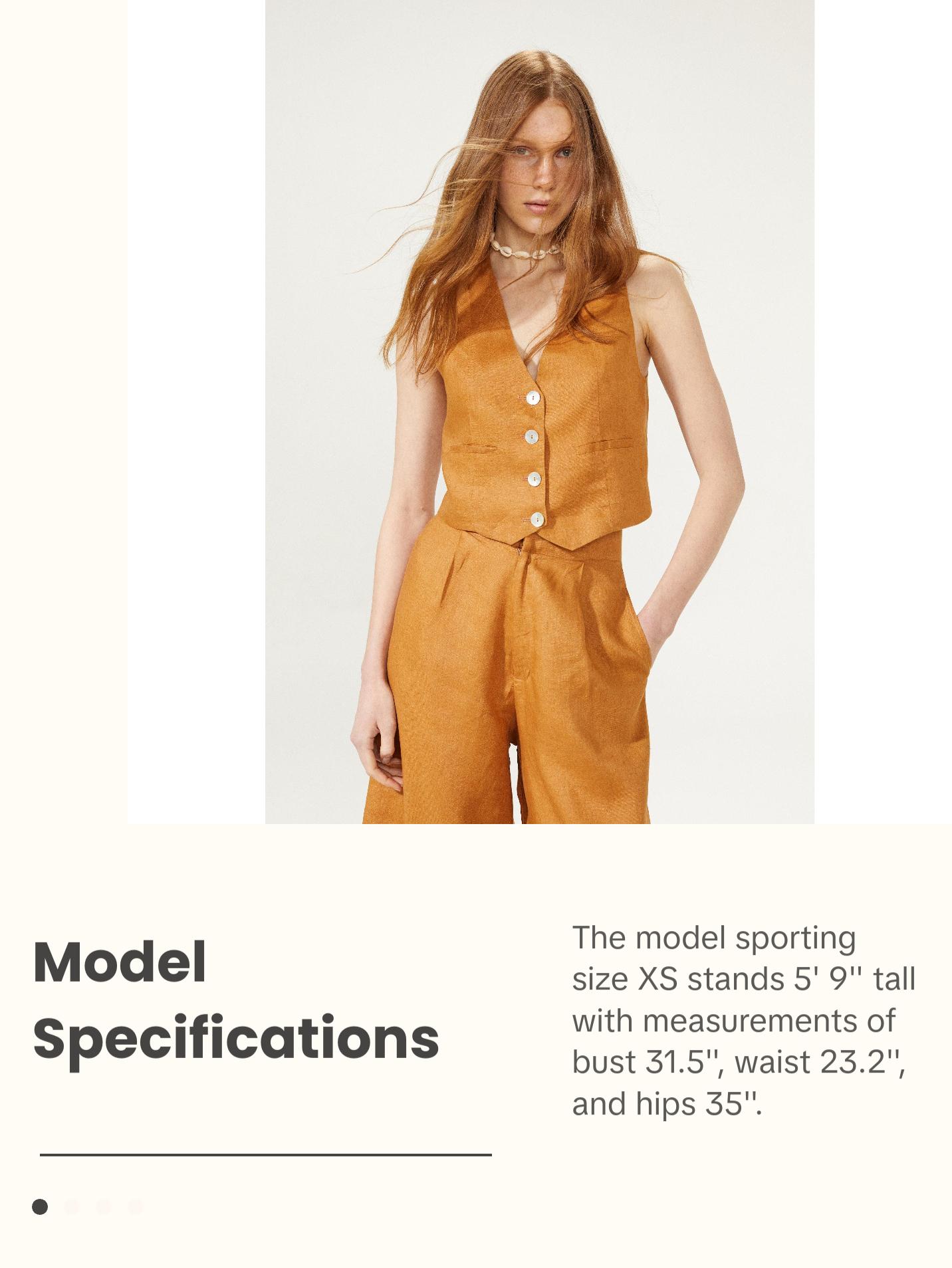 Paris Linen Vest - Caramel