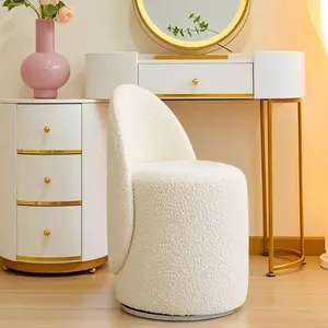 1pc, household rotatable wooden makeup chair, modern backrest makeup stool