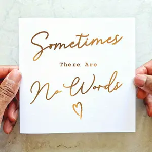 1pc There Are No Words Sympathy Card - Thinking Of You Card - With Sympathy - Bereavement Card - Condolences Grief Loss - Rose Gold Card