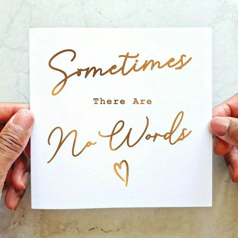 1pc There Are No Words Sympathy Card - Thinking Of You Card - With Sympathy - Bereavement Card - Condolences Grief Loss - Rose Gold Card