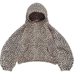 UnisexOversizedLeopardPrintHoodieVintageCheetahHoodedSweatshirtCoupleHarajukHip-HopStreetwear