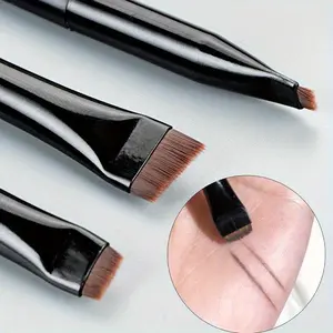 Blade Oblique Brush Outlines Eyeliner Brush Head Makeup Brow Brush Portable Flat Fine Eye Liner Brow Contour Makeup Brushes Blending Brush Cosmetic Beauty Makeup Tool 3Pcs/set