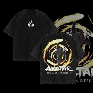 [COLLECTION] 5Limited Avatar Anime T-Shirt - Aang, Katara, Zuko, Toph Beifong The Last Airbender Double Printed Washed Tee Unisex Oversize Acid Washed Lightweight Cotton T-Shirt, Gift For Anime Fans